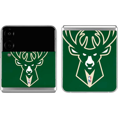 NBA Milwaukee Bucks Large Logo Galaxy Z Flip4 5G Skin